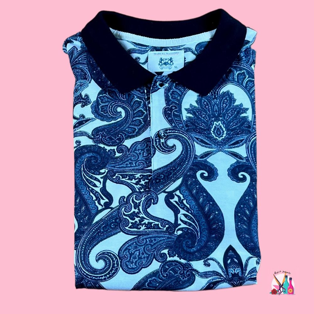 Marcel Massimo Black Barocco Polo | Fitted XL